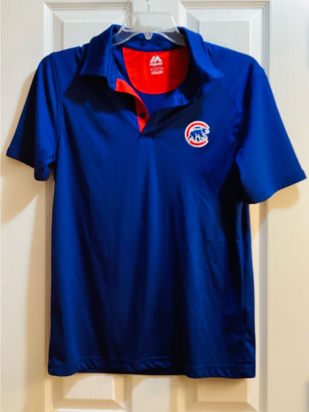 Majestic Chicago Cubs Royal Blue and Red Polo Jersey
